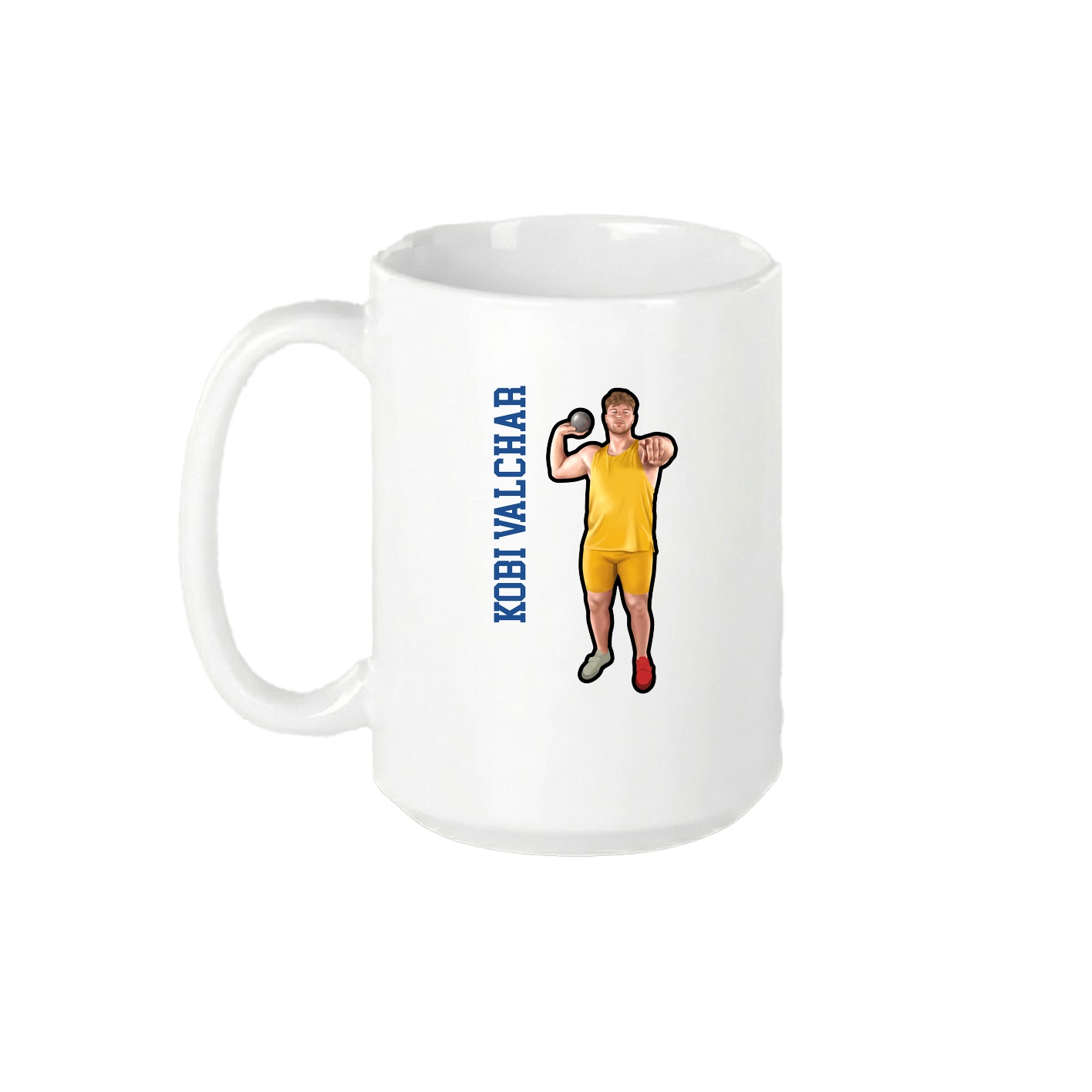 15oz Coffee Mug — Name Vertical in White
