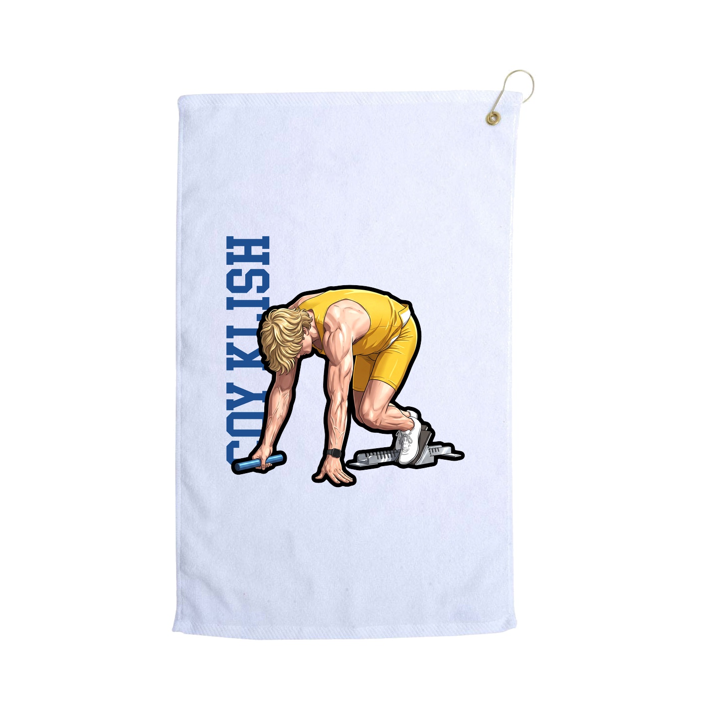 Golf Towel — Name Vertical in White