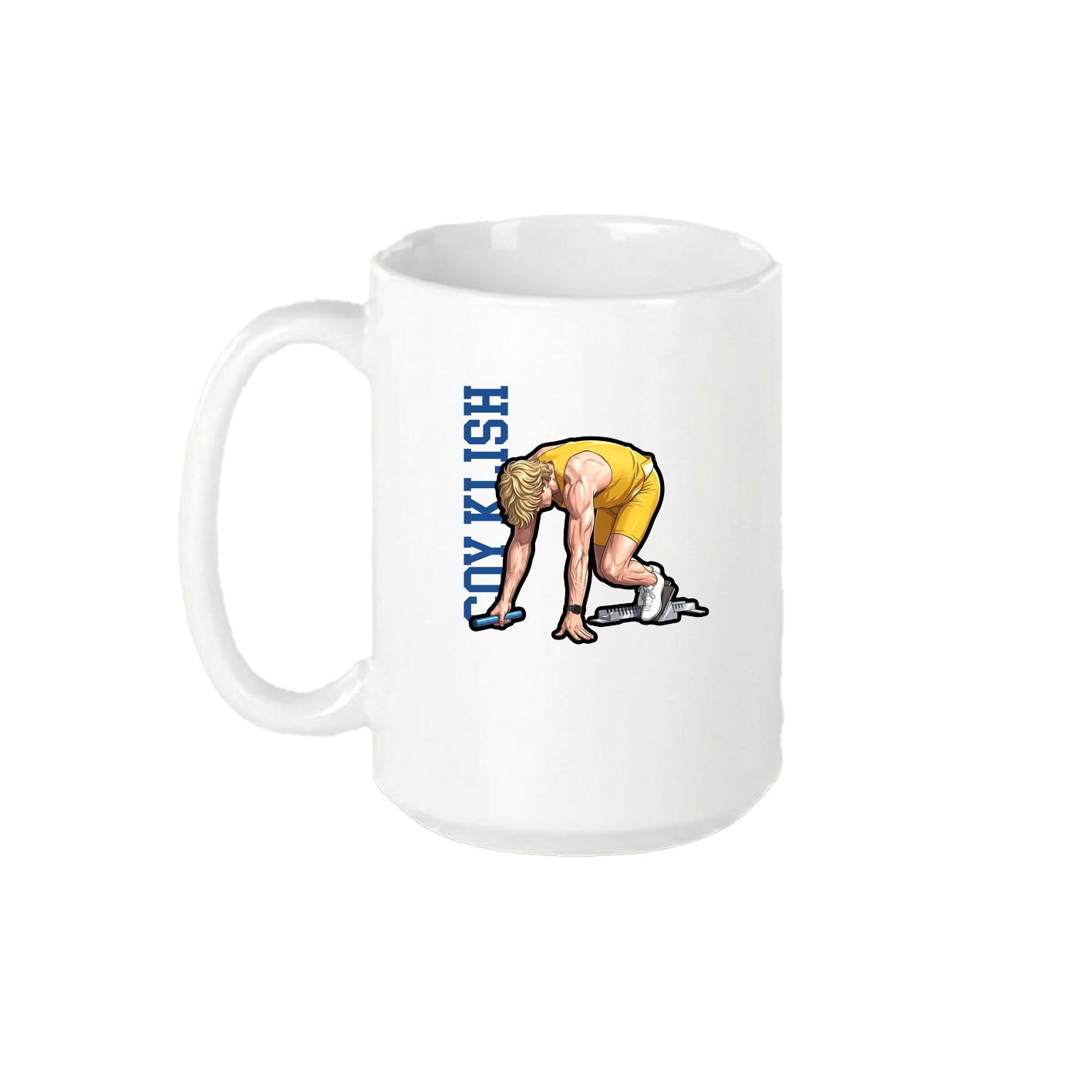 15oz Coffee Mug — Name Vertical in White
