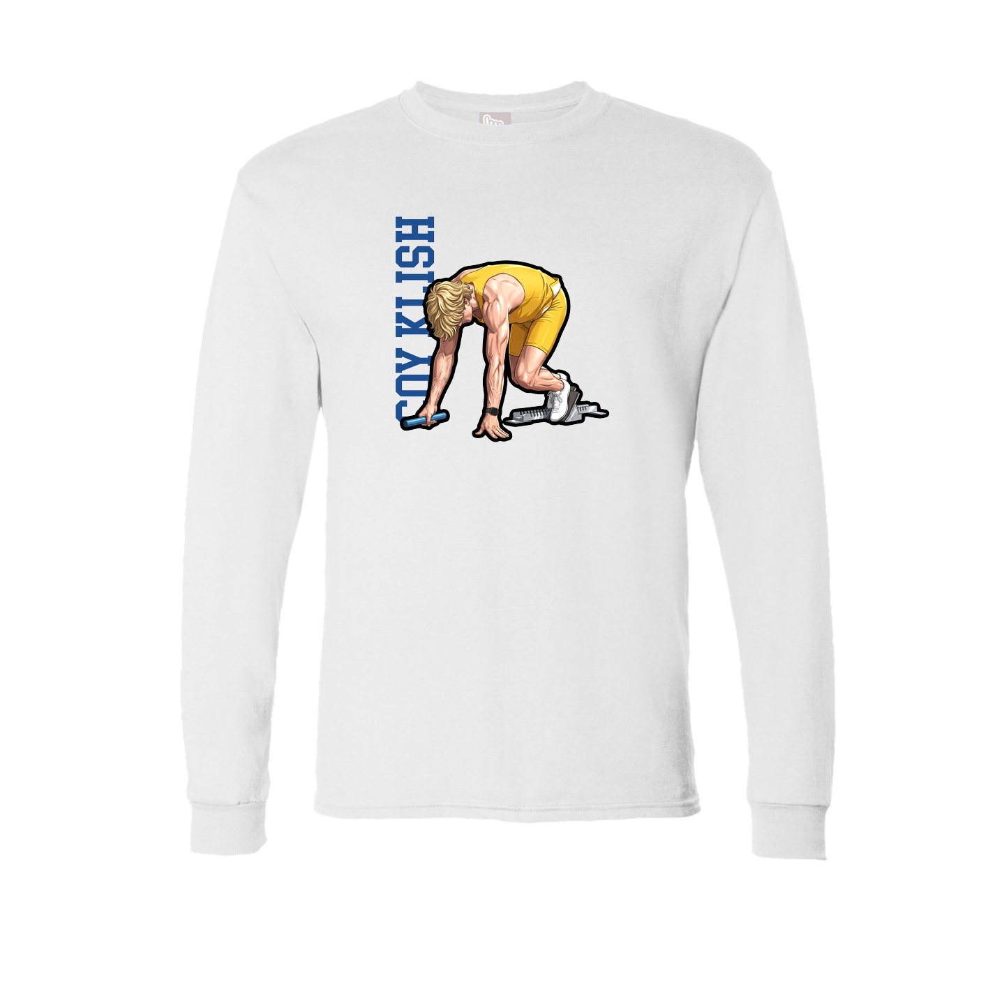Long Sleeve Tee — Name Vertical in White