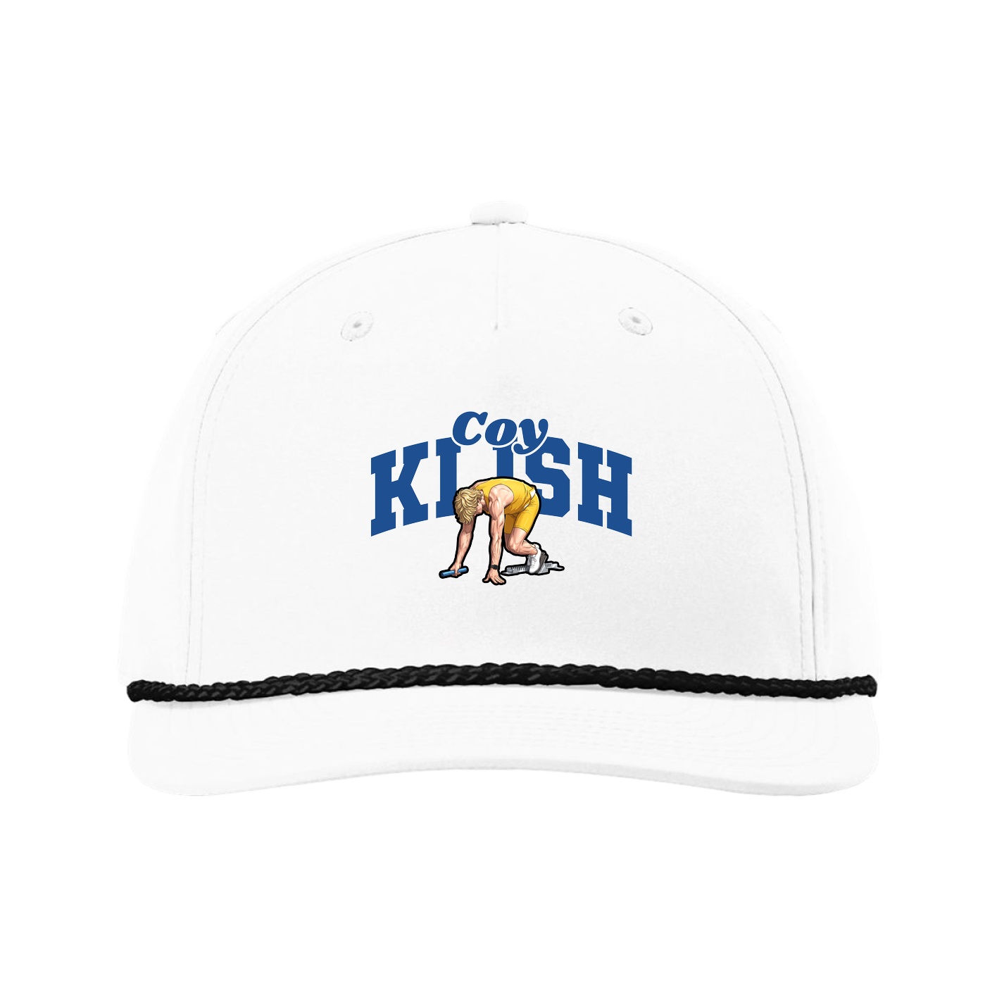 Five-Panel Classic Rope Cap — Signature Arch in White