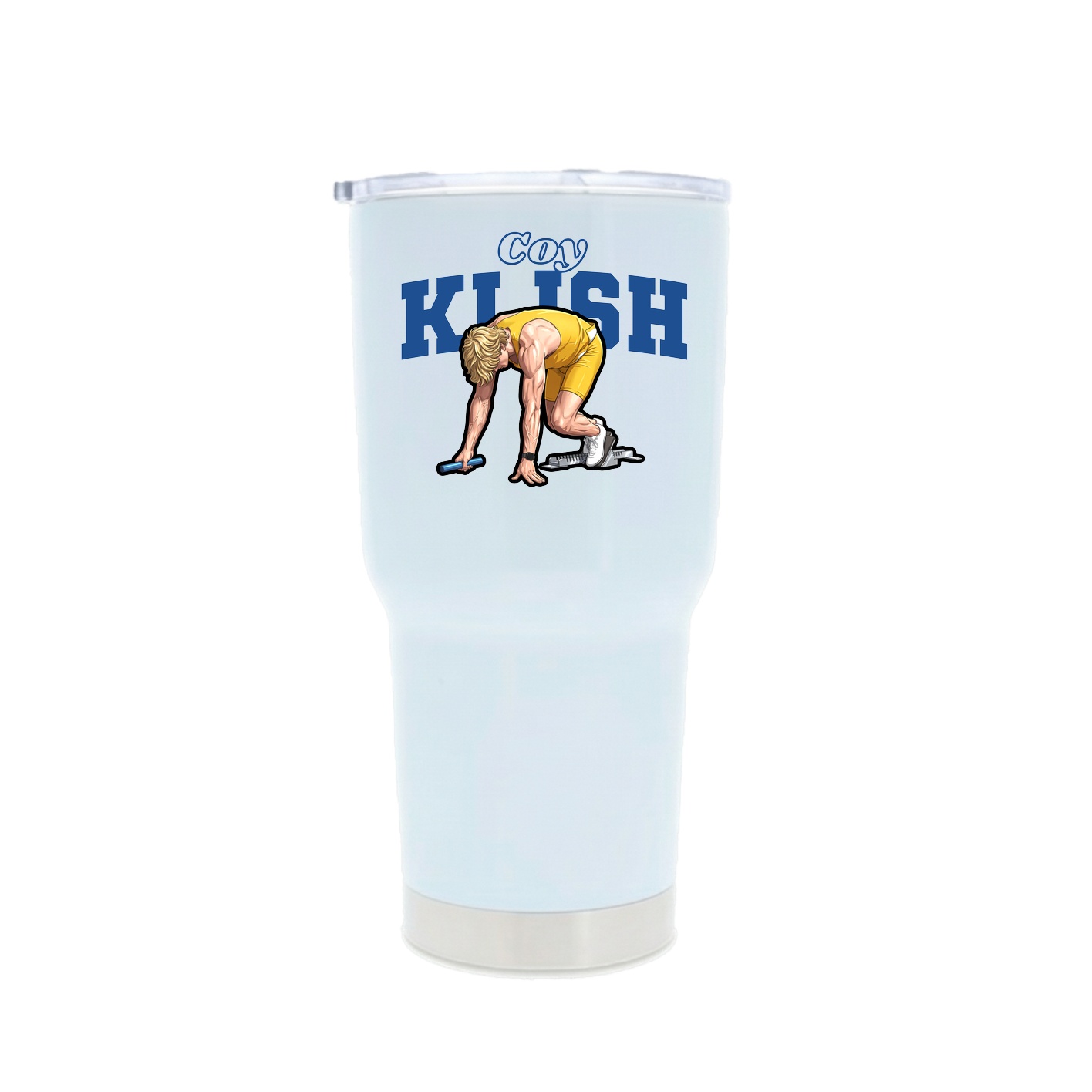 30oz Stainless Steel Tumbler — Name Arch in White
