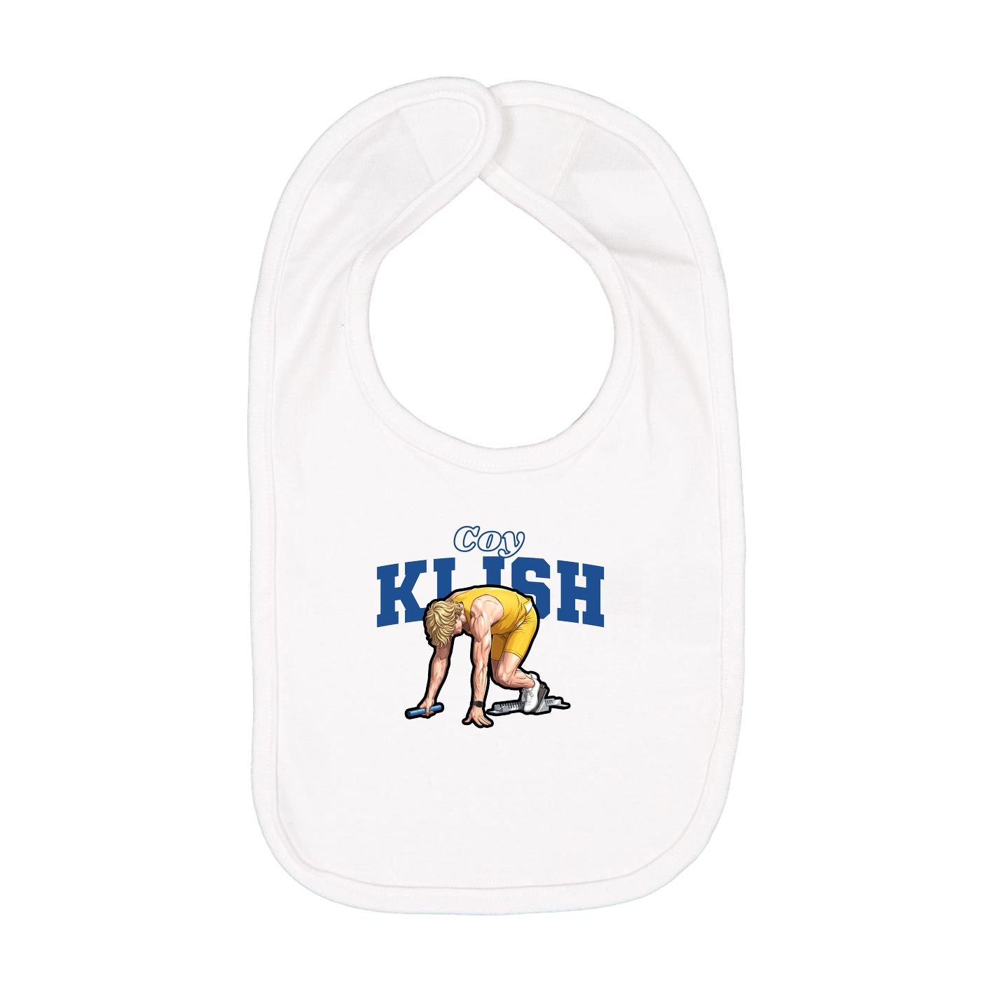 Infant Bib — Name Arch in White