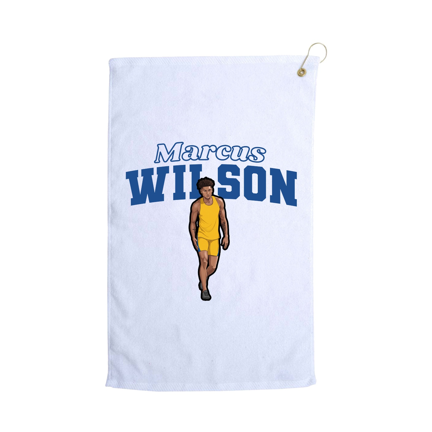 Golf Towel — Name Arch in White