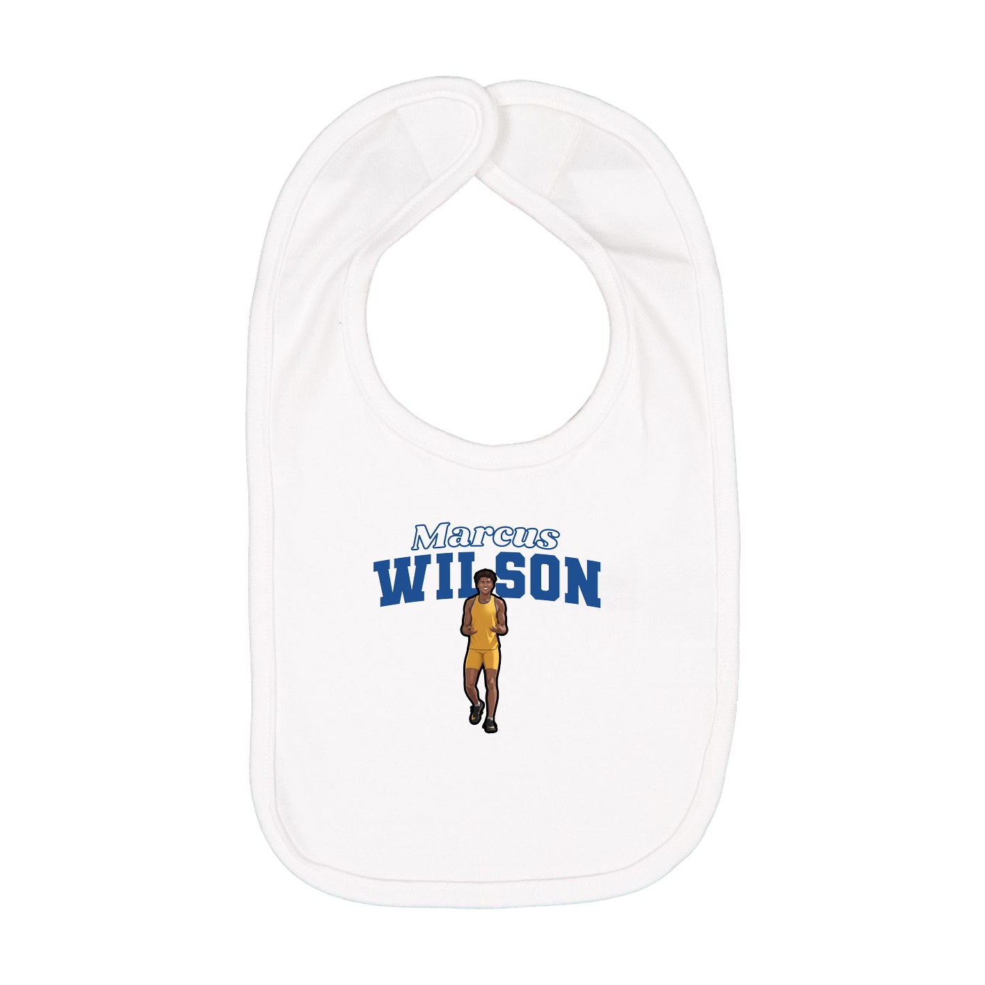 Infant Bib — Name Arch in White