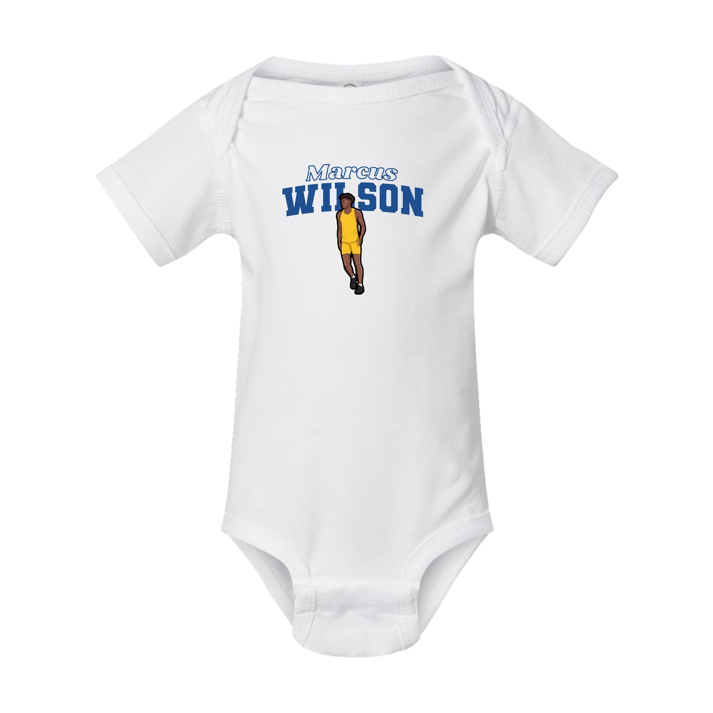 Baby Onesie — Name Arch in White