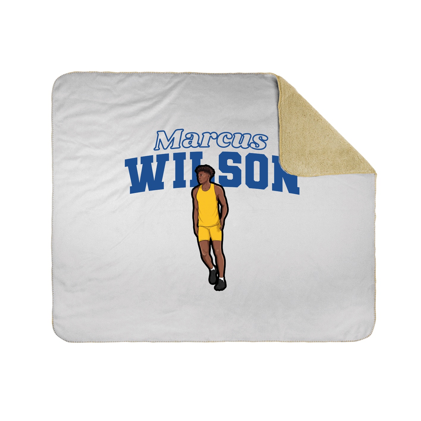Throw Blanket — Name Arch in White