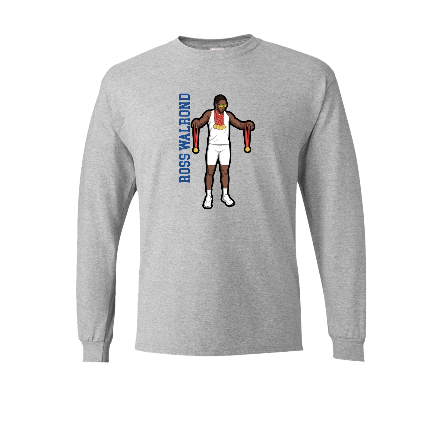 Long Sleeve Tee — Name Vertical in Grey