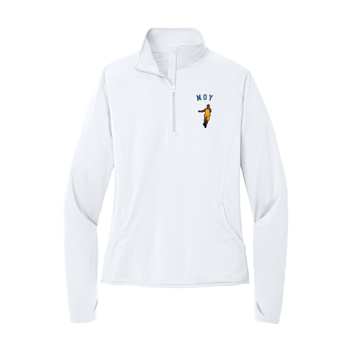 Women's Q-Zip Pullover — Shirsey Arch in White