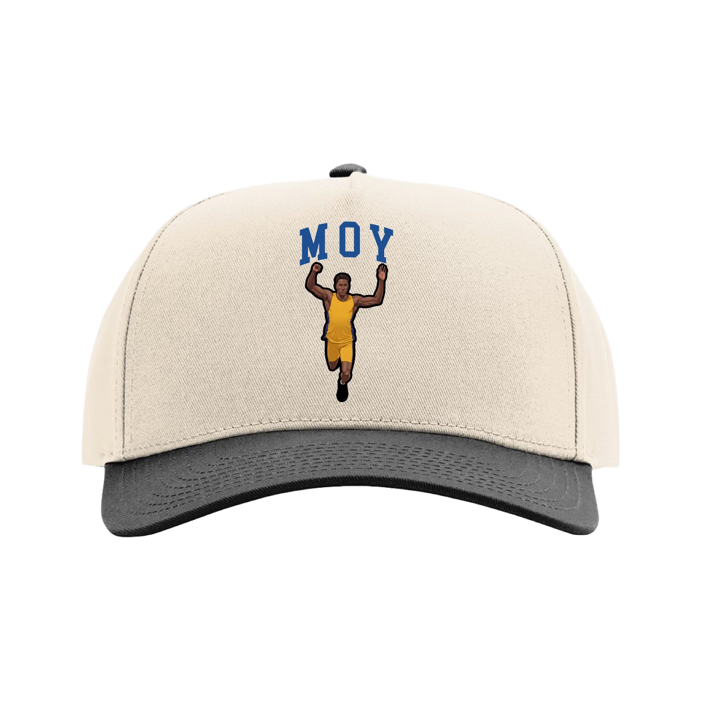 Full Fabric Five-Panel Champ Cap — Shirsey in Cream/Black