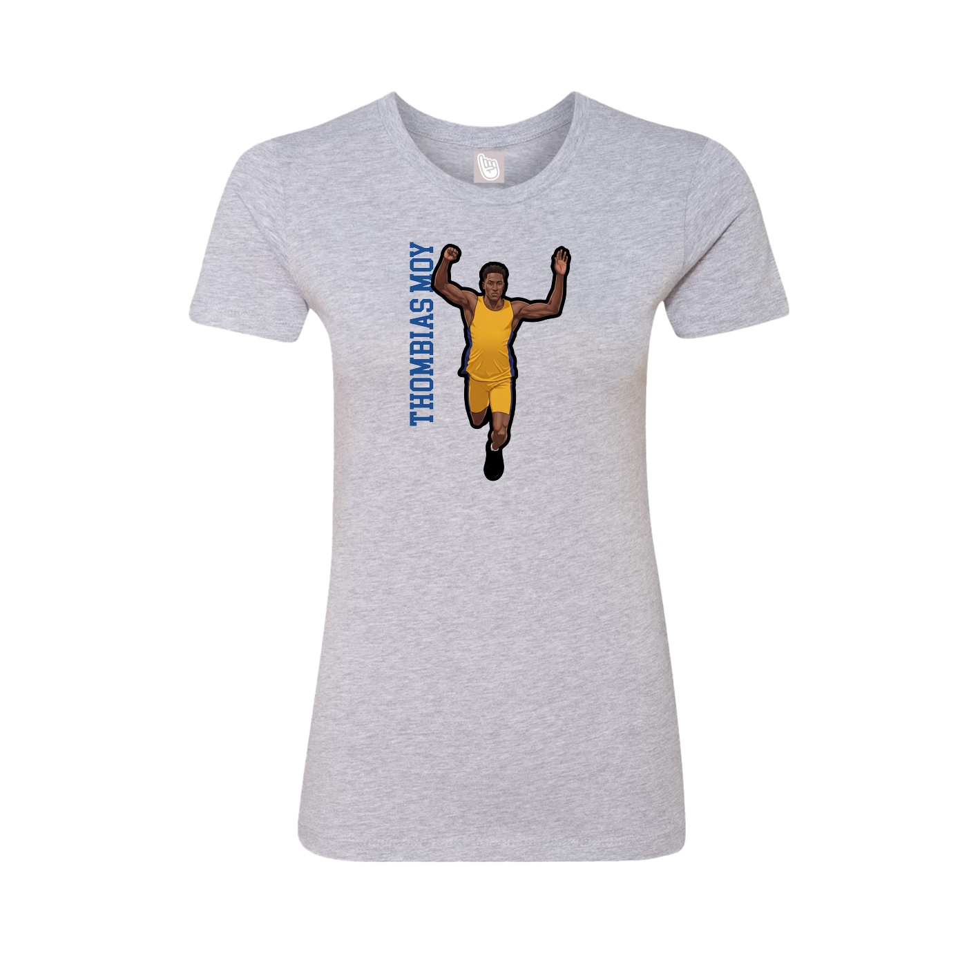 Fitted Women's Tee — Name Vertical in Grey