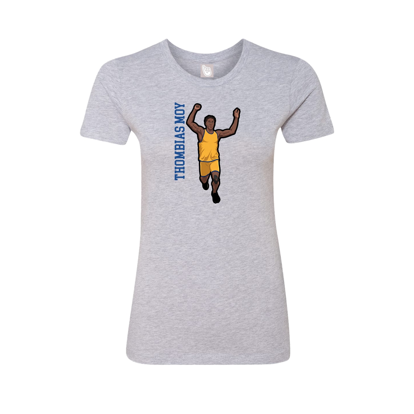 Womens Tee — Name Vertical in Grey