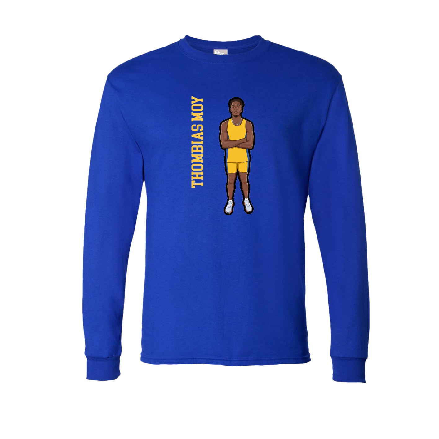 Long Sleeve Tee — Name Vertical in Royal