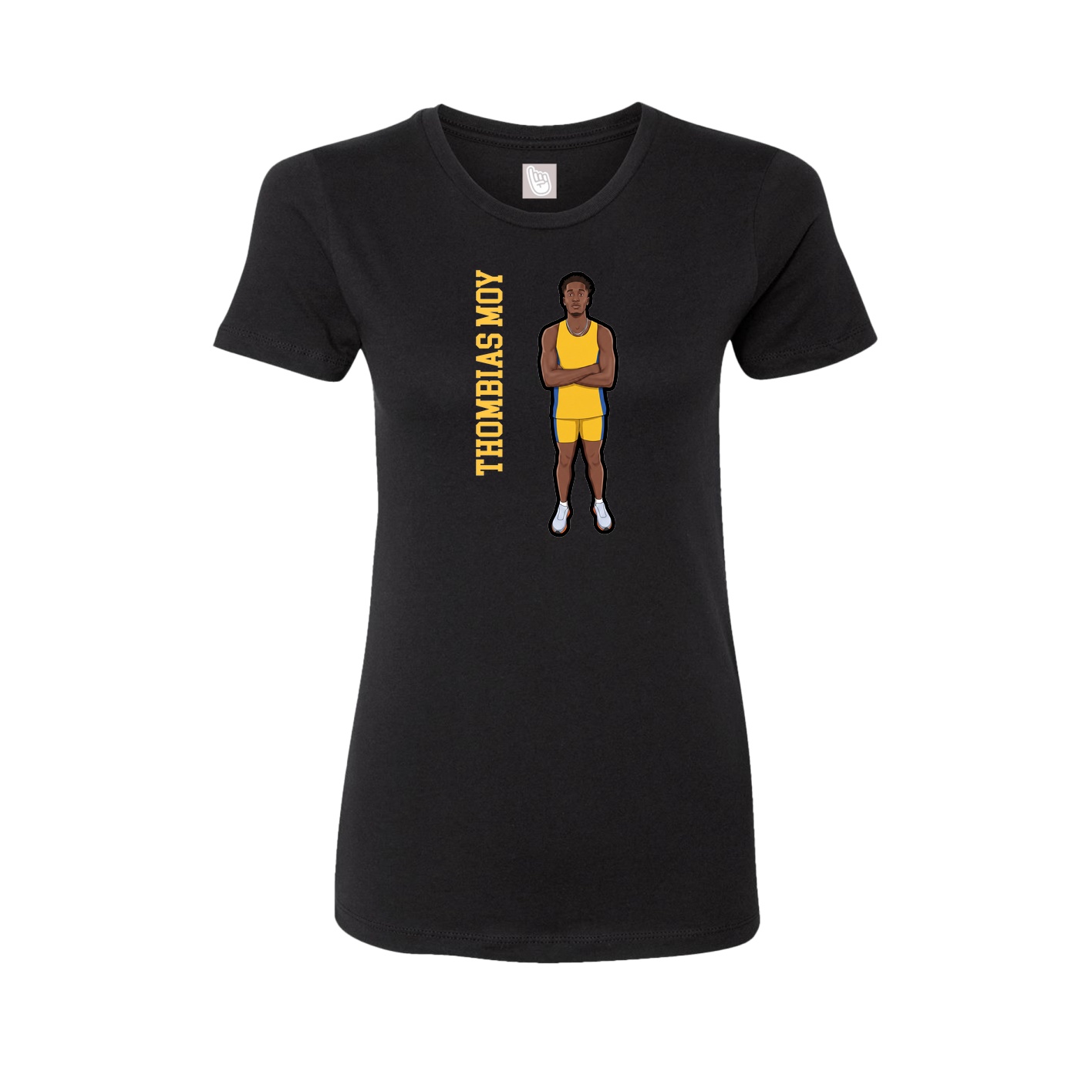 Womens Tee — Name Vertical in Black