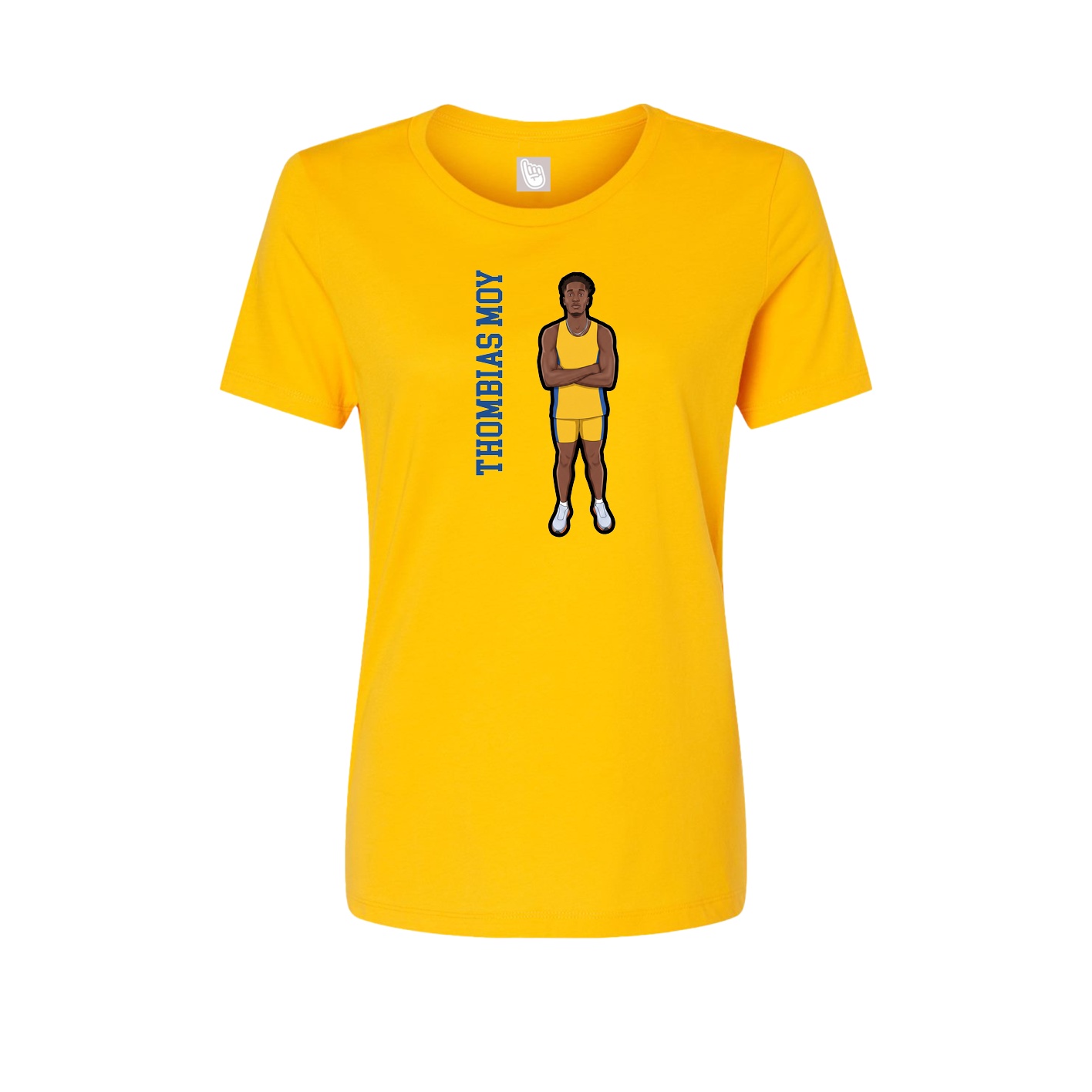 Fitted Women's Tee — Name Vertical in Gold