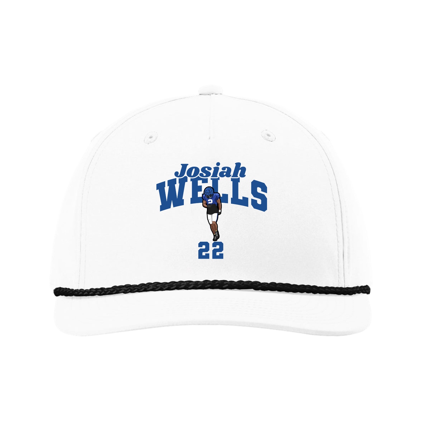 Five-Panel Classic Rope Cap — Signature Arch in White