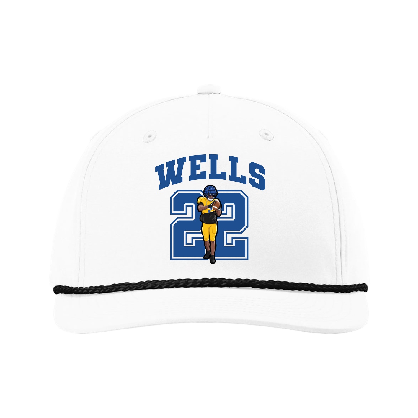 Five-Panel Classic Rope Cap — Number in White
