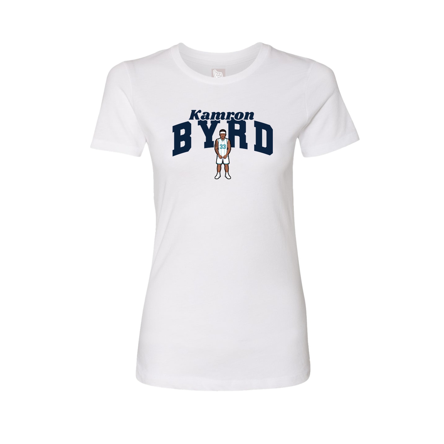 Fitted Women's Tee — Signature Arch in White