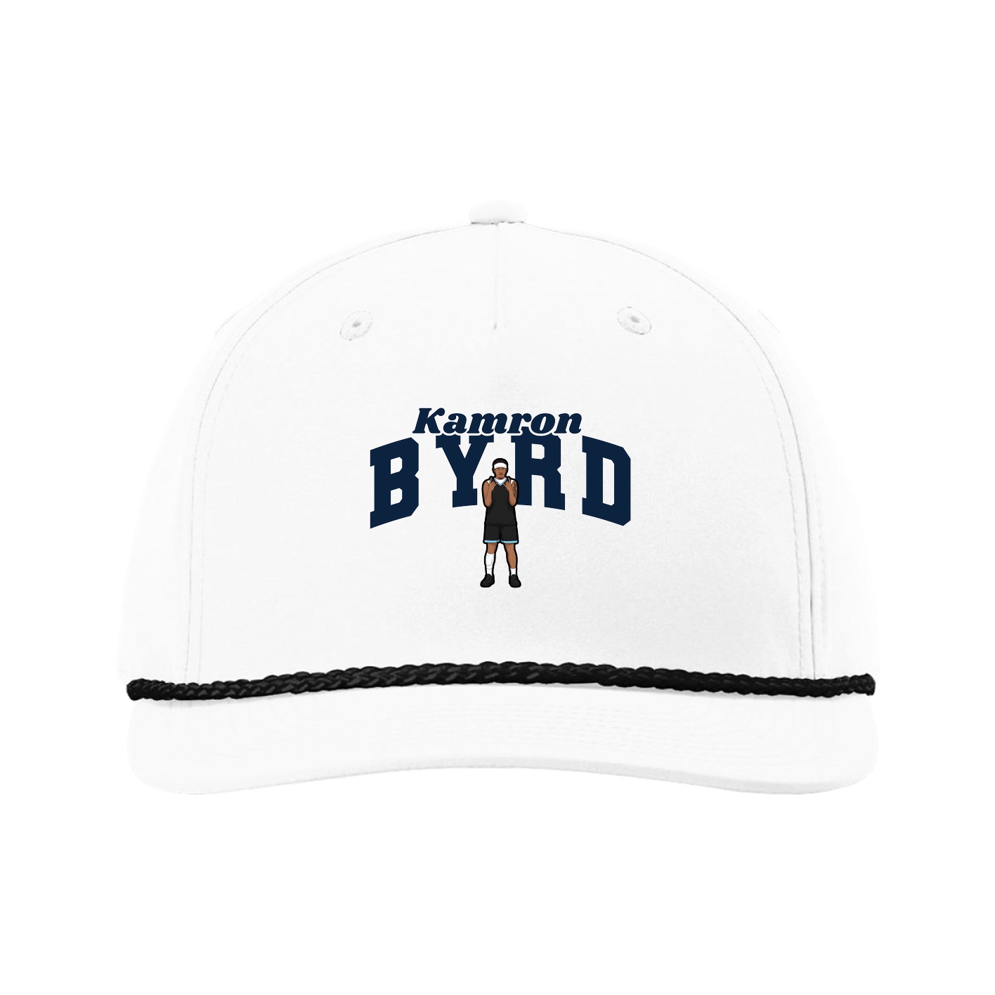 Five-Panel Classic Rope Cap — Signature Arch in White
