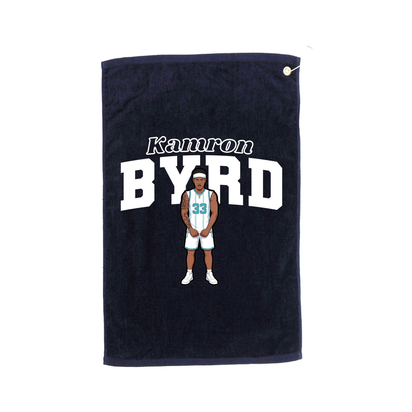 Golf Towel — Name Arch in Navy