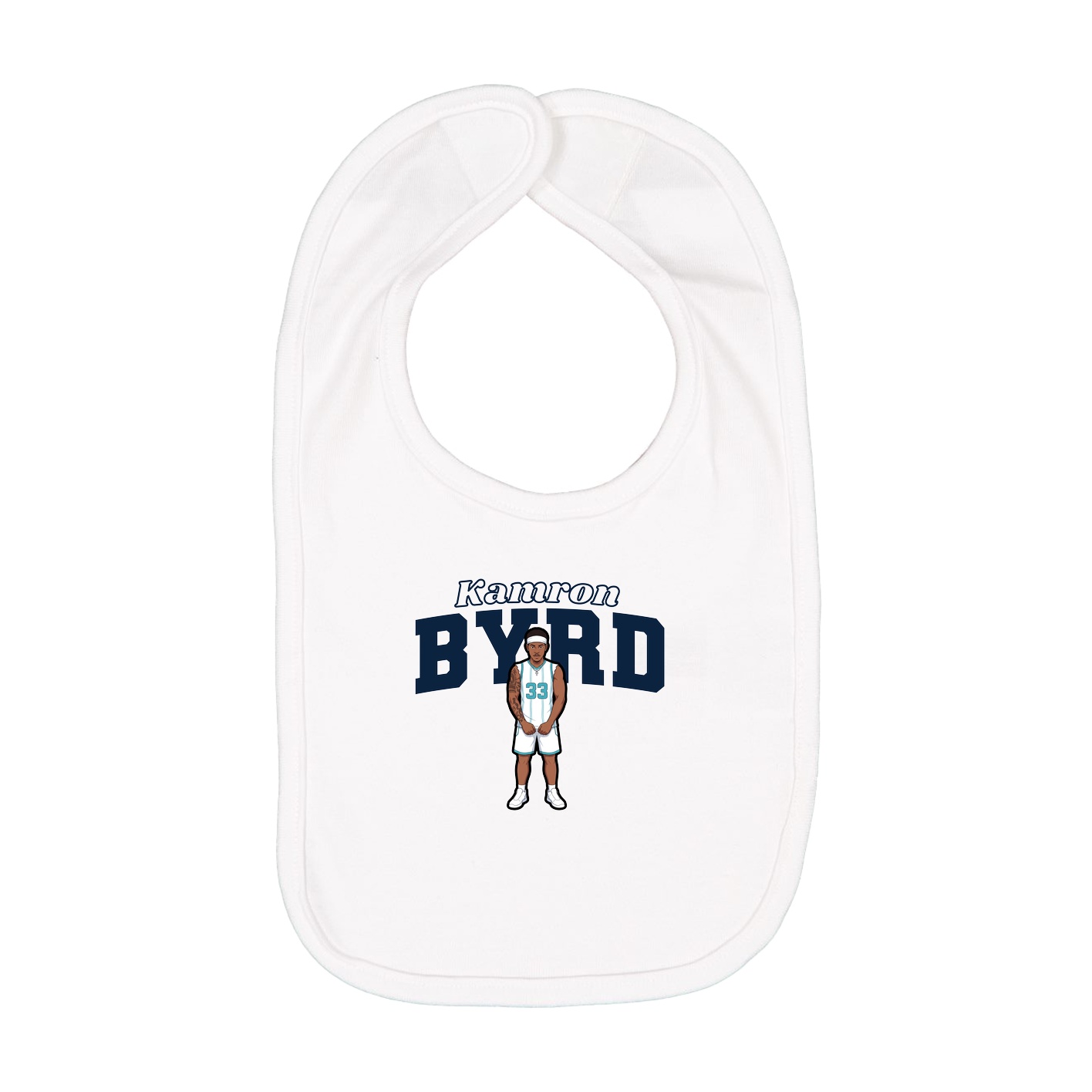 Infant Bib — Name Arch in White