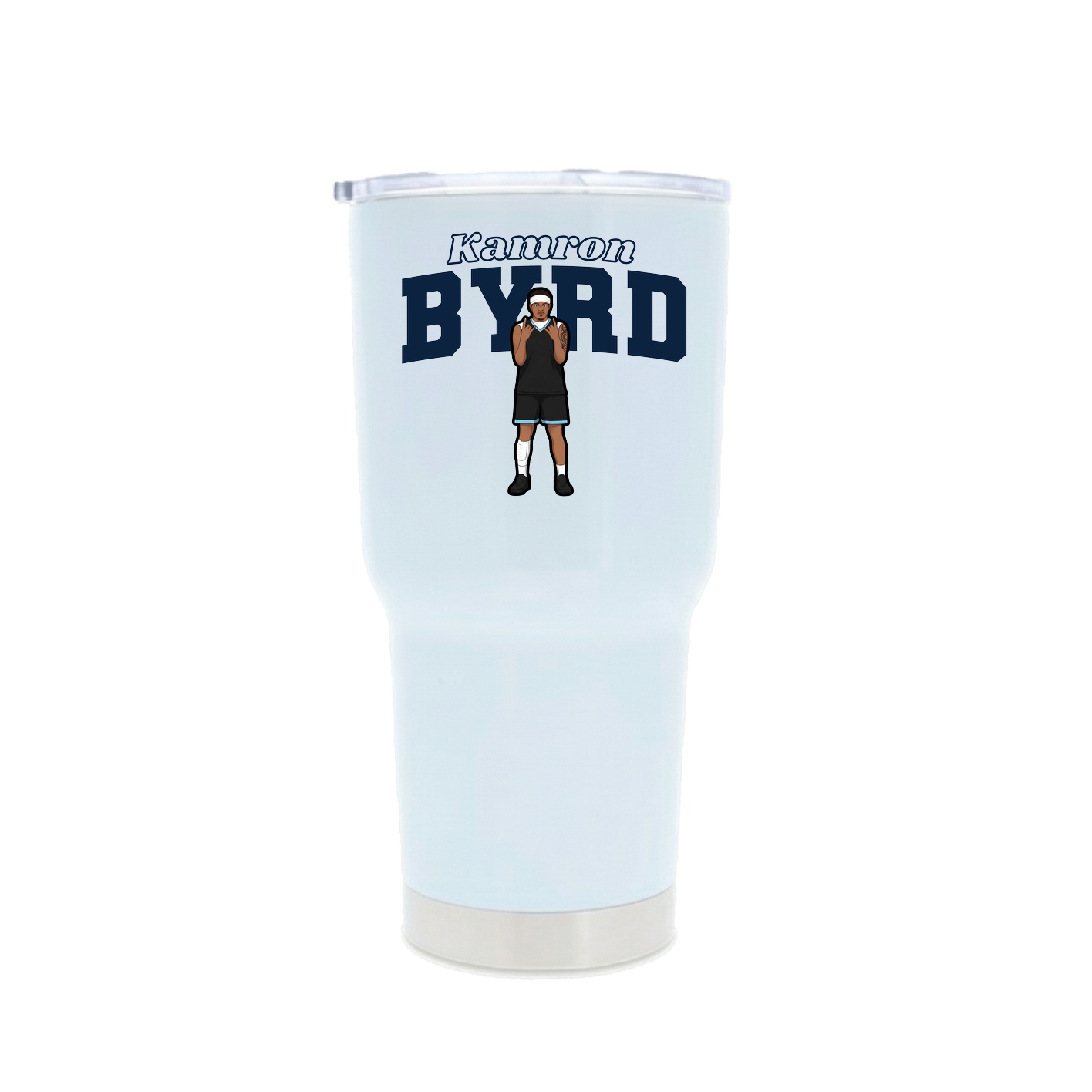 30oz Stainless Steel Tumbler — Name Arch in White