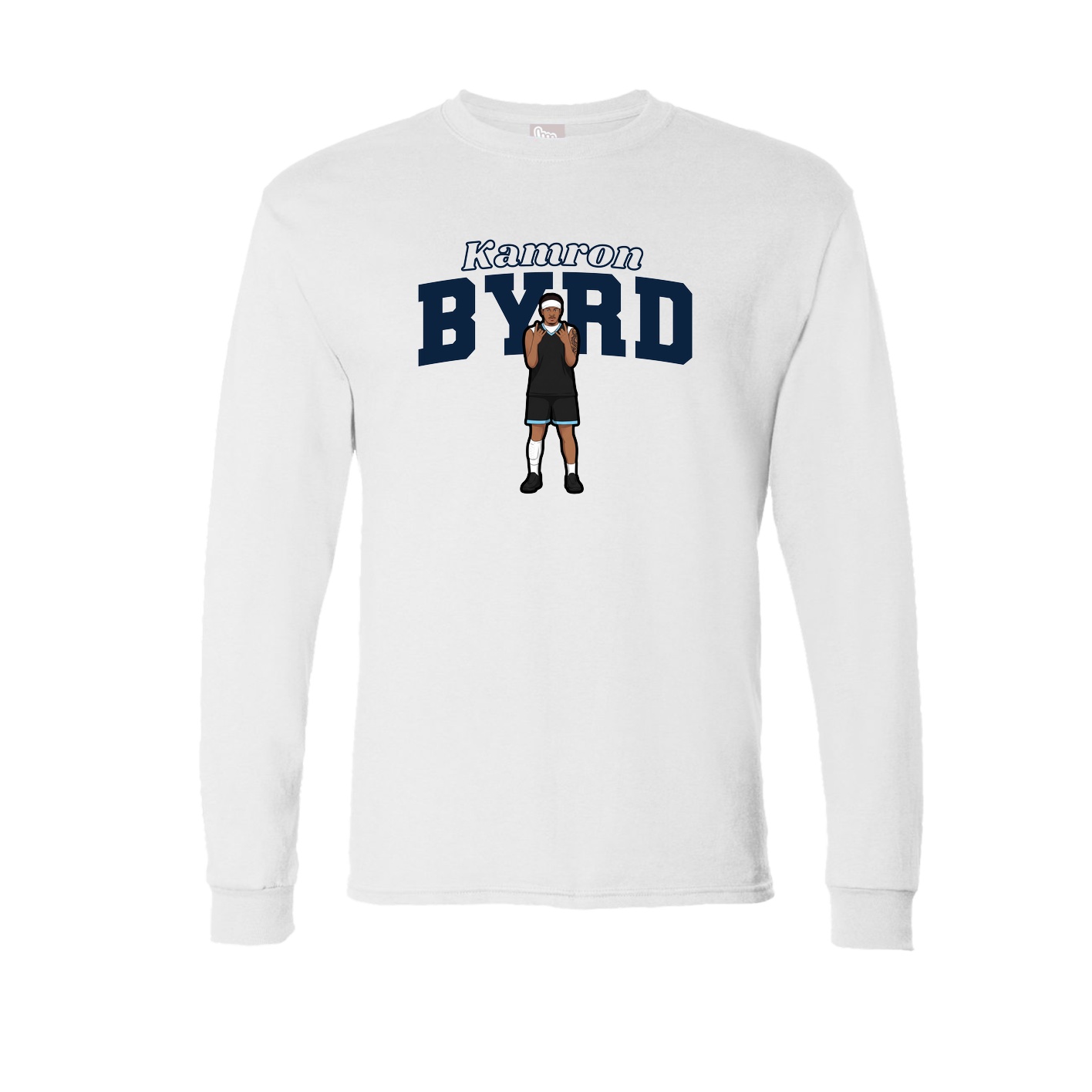 Long Sleeve Tee — Name Arch in White