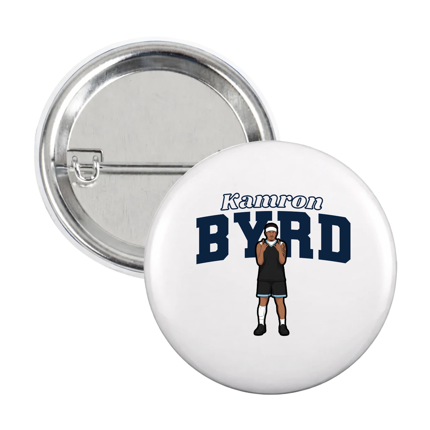 Game Day Button — Name Arch in White