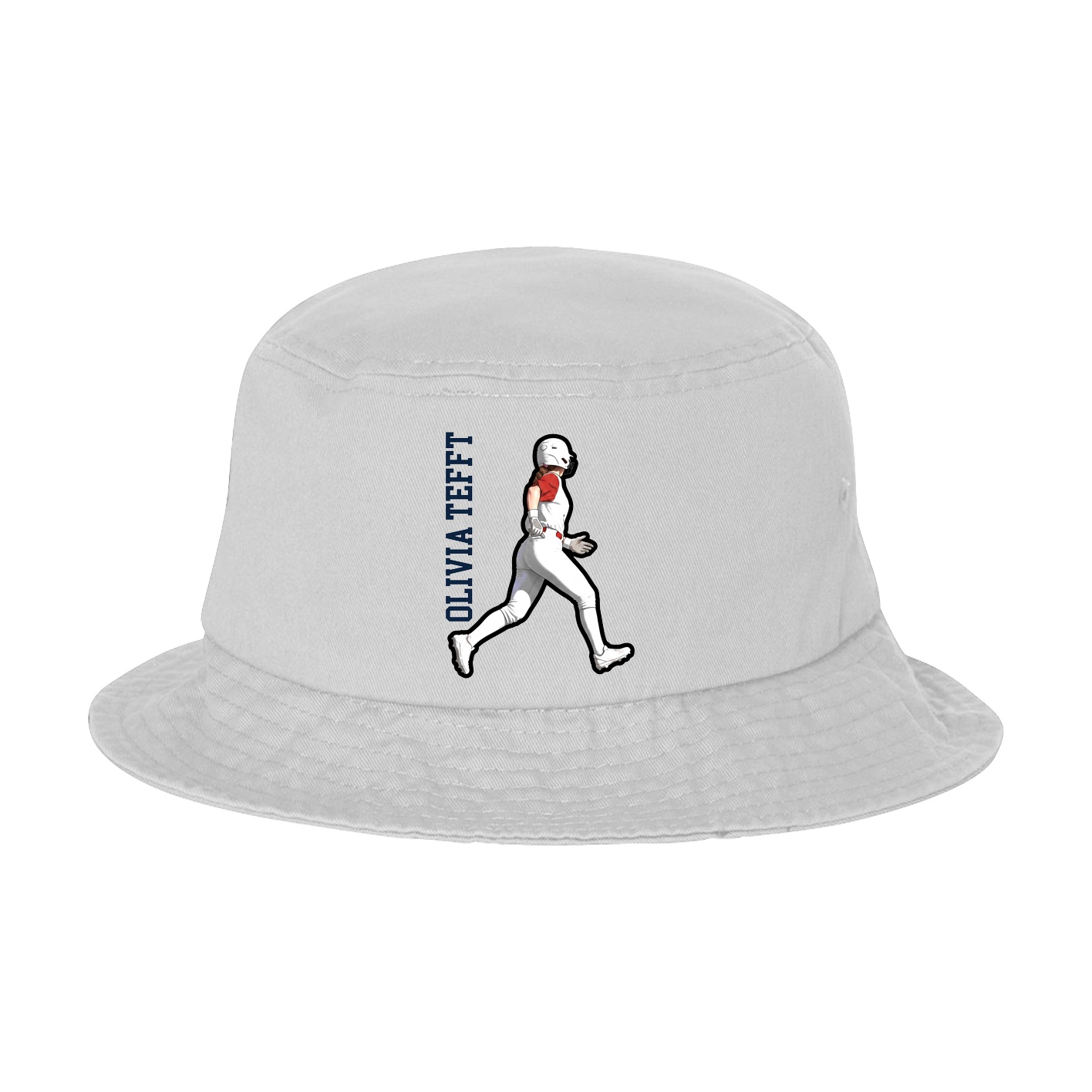 Bucket Cap — Name Vertical in White