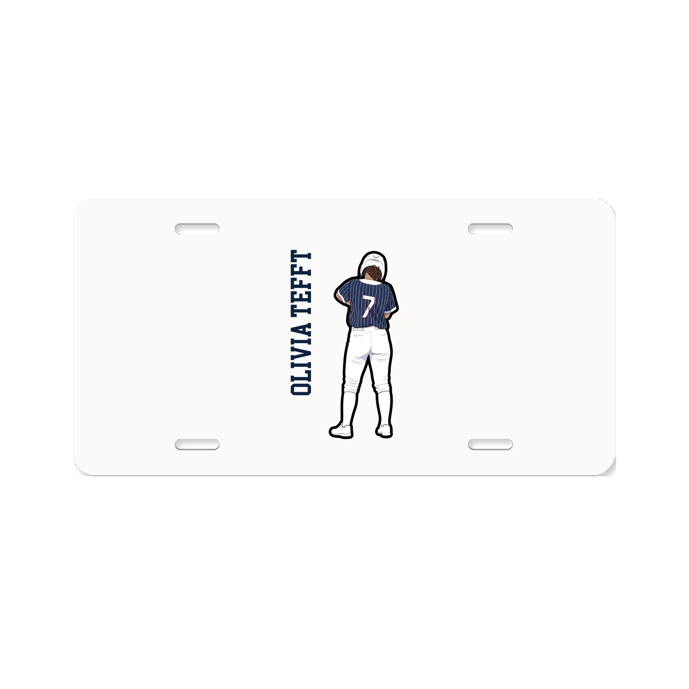 License Plate — Name Vertical in Classic