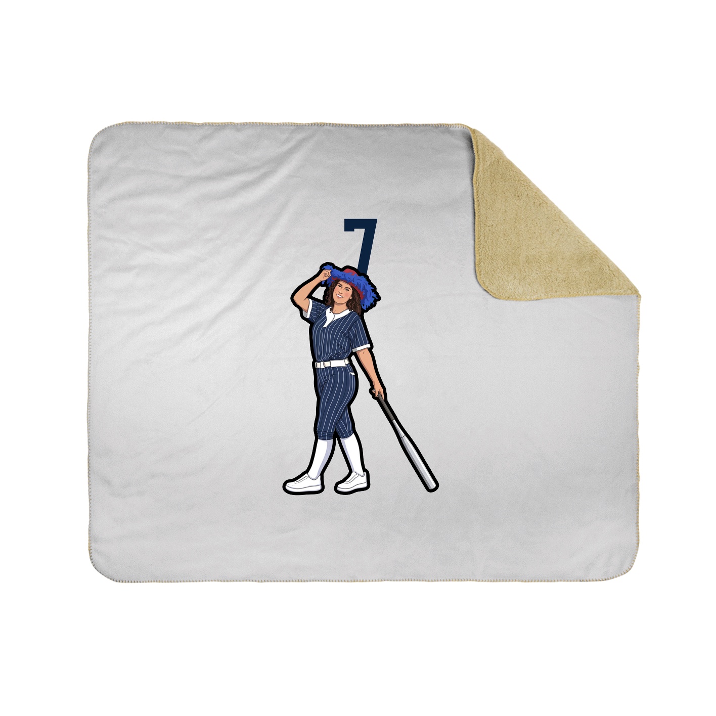 Throw Blanket — Number Top in White