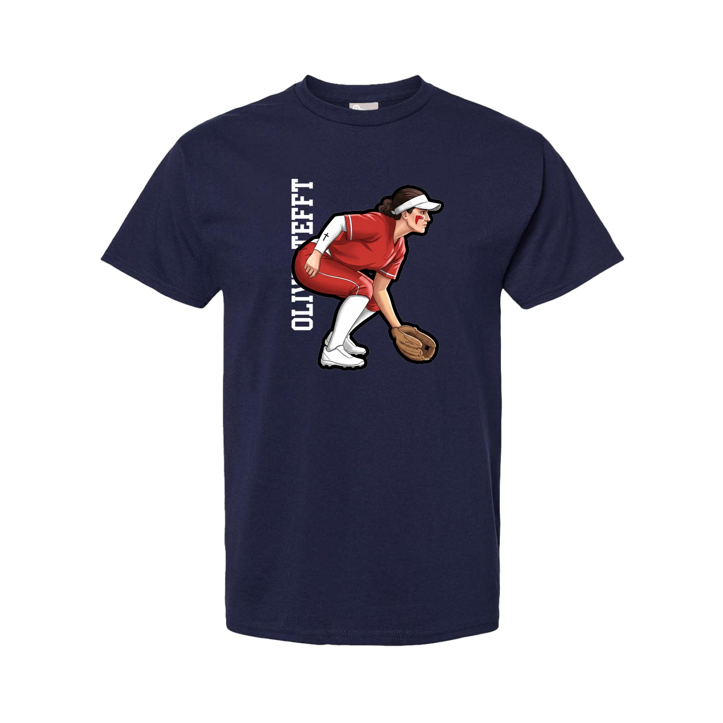 Tee — Name Vertical in Navy