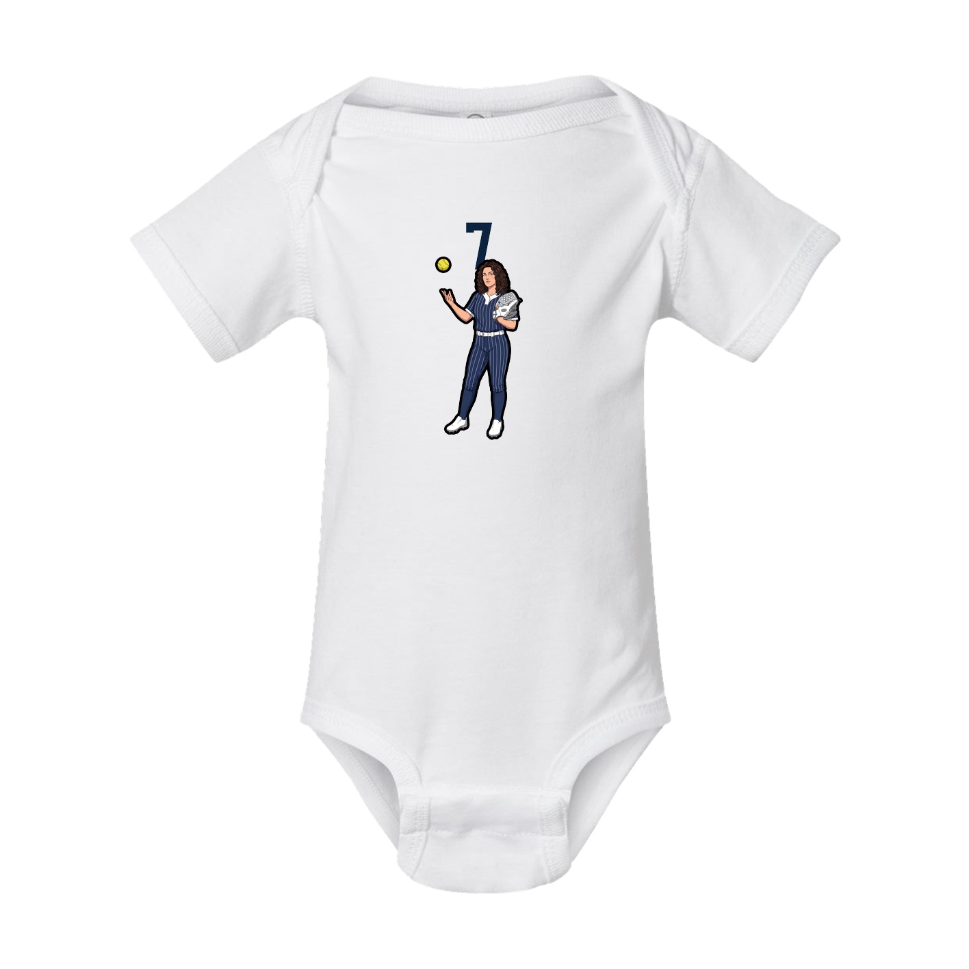 Baby Onesie — Number Top in White