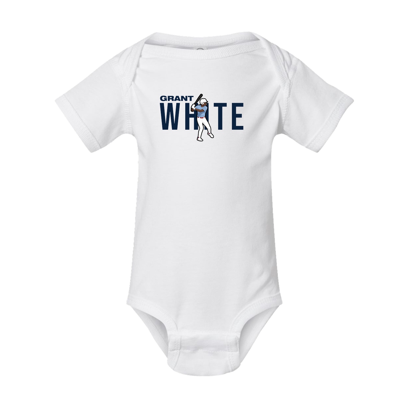 Baby Onesie — Player Name in White