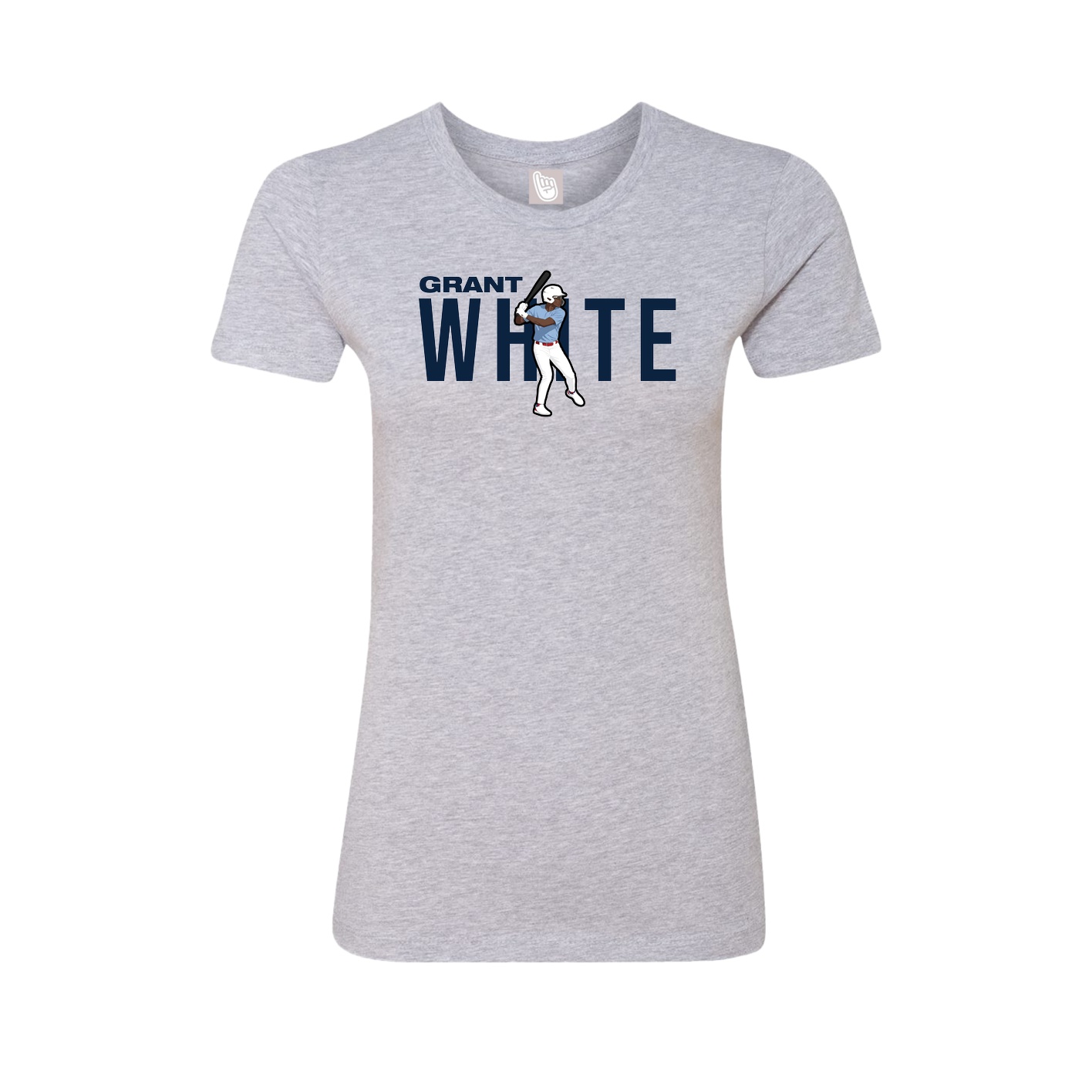 Fitted Women's Tee — Player Name in Grey