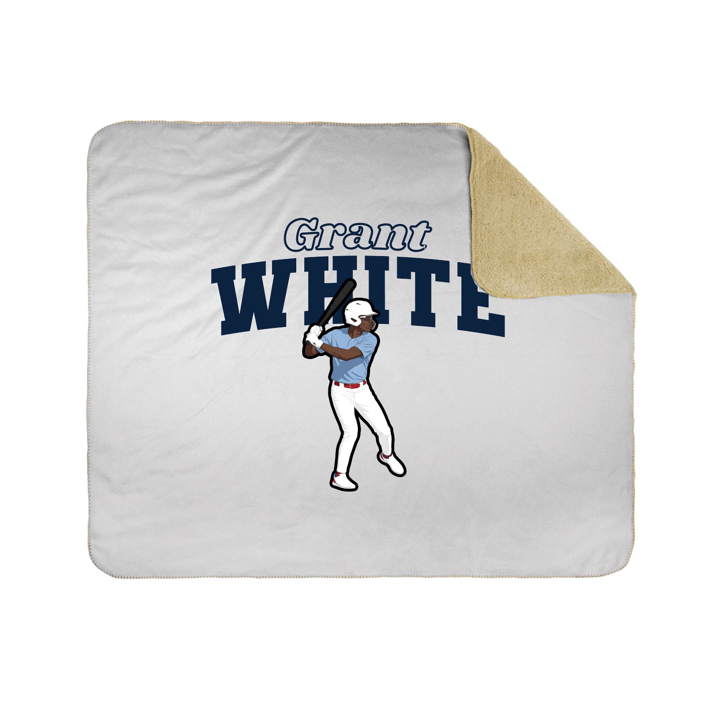 Throw Blanket — Name Arch in White