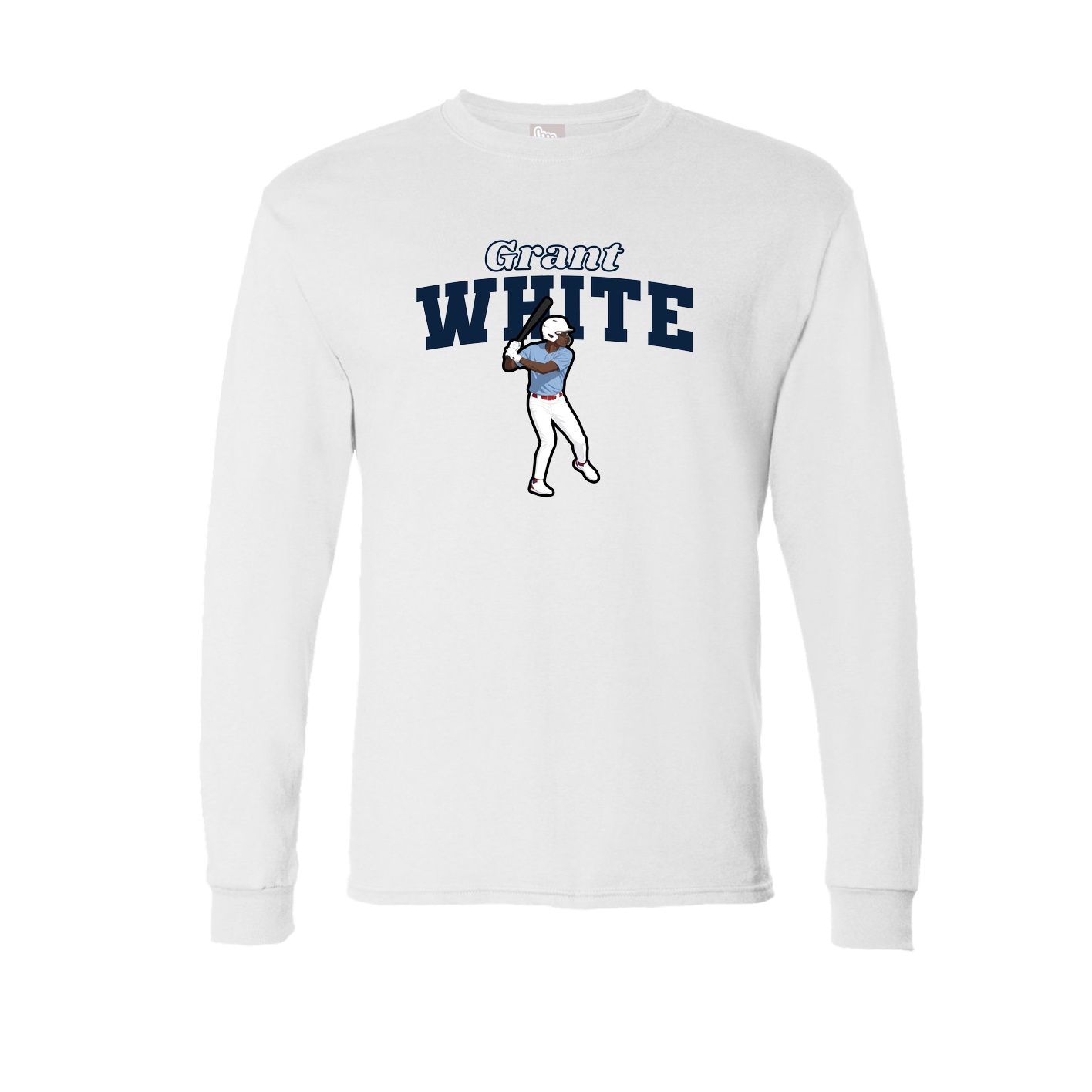 Long Sleeve Tee — Name Arch in White