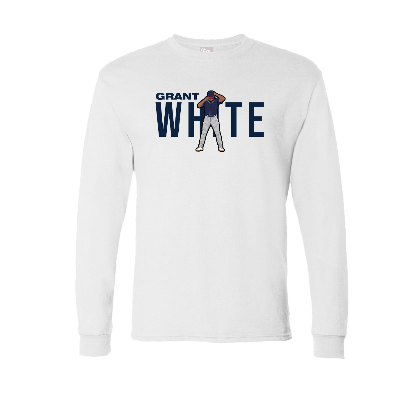 Long Sleeve Tee — Player Name in White