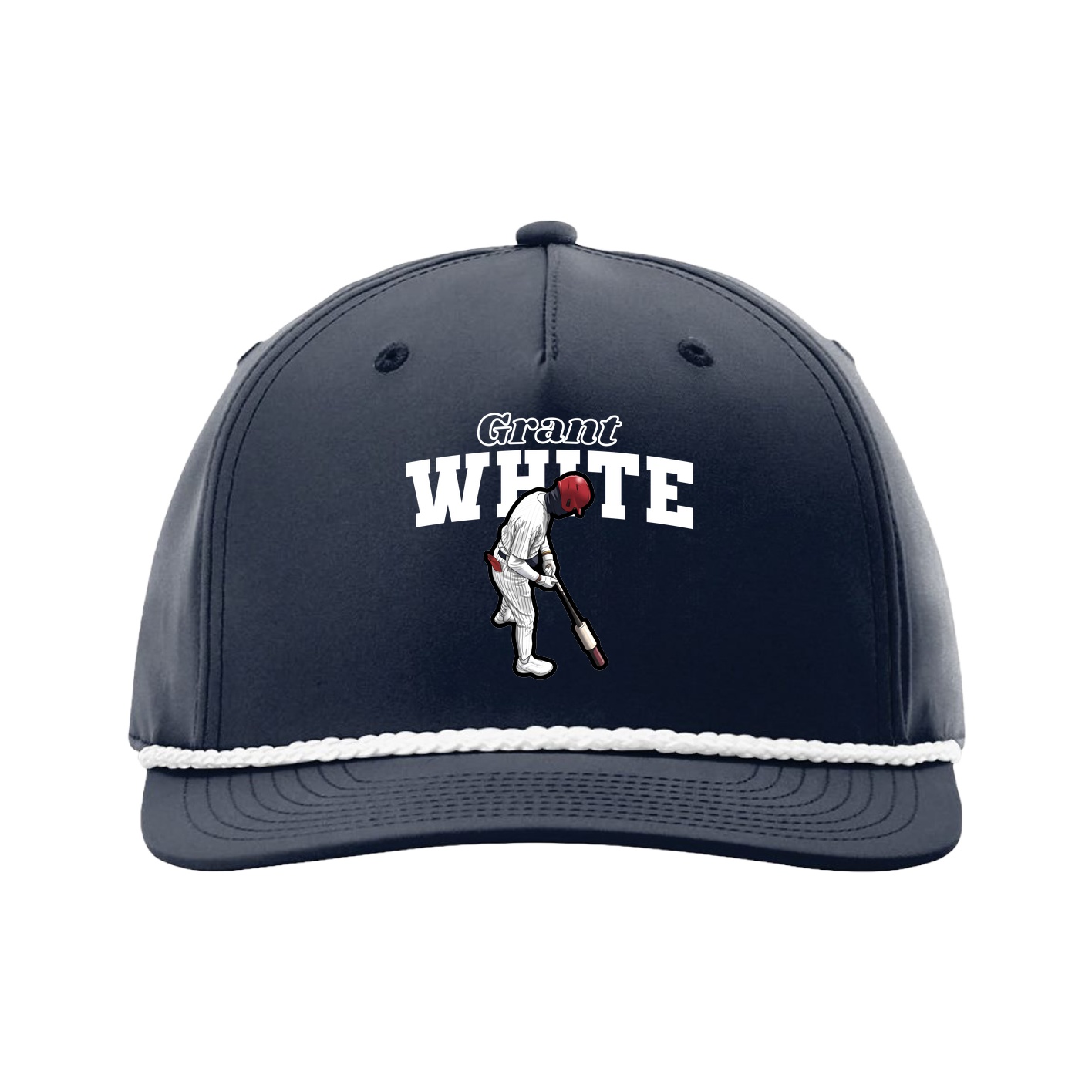 Five-Panel Classic Rope Cap — Name Arch in Navy