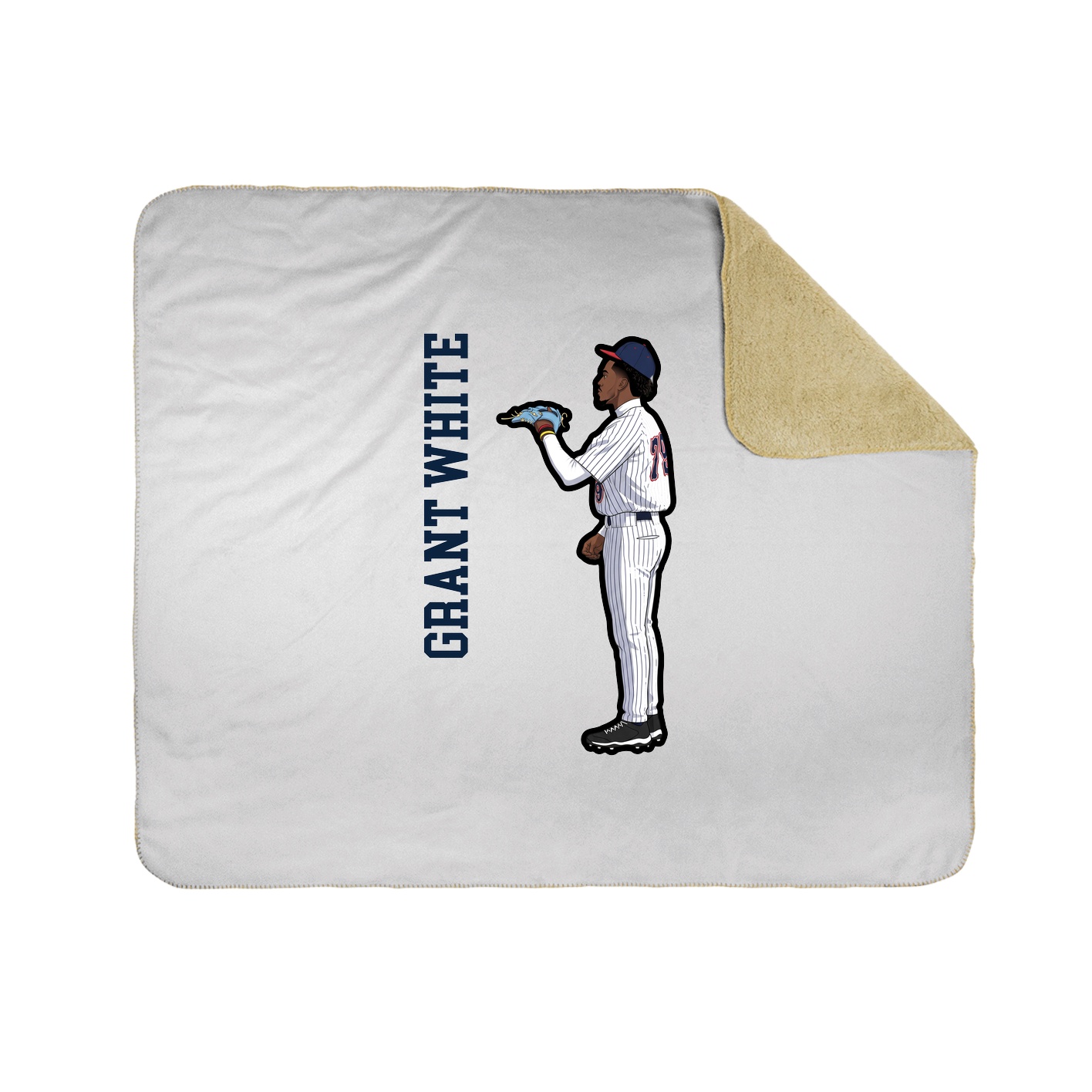 Throw Blanket — Name Vertical in White