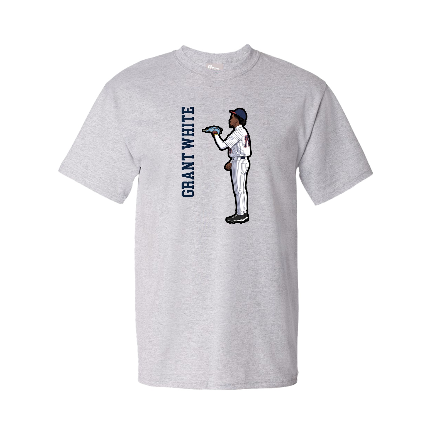 Youth Tee — Name Vertical in Grey