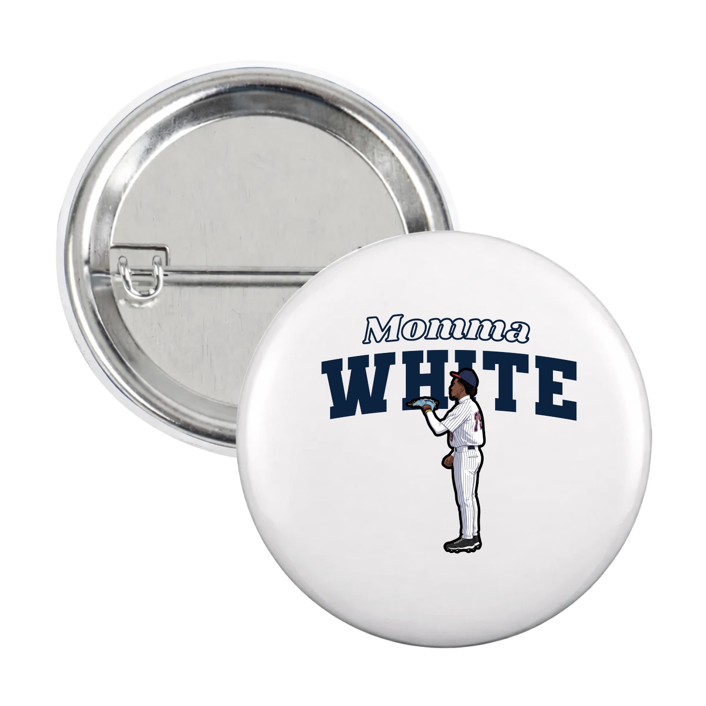Game Day Button — Mothers Day Block in White