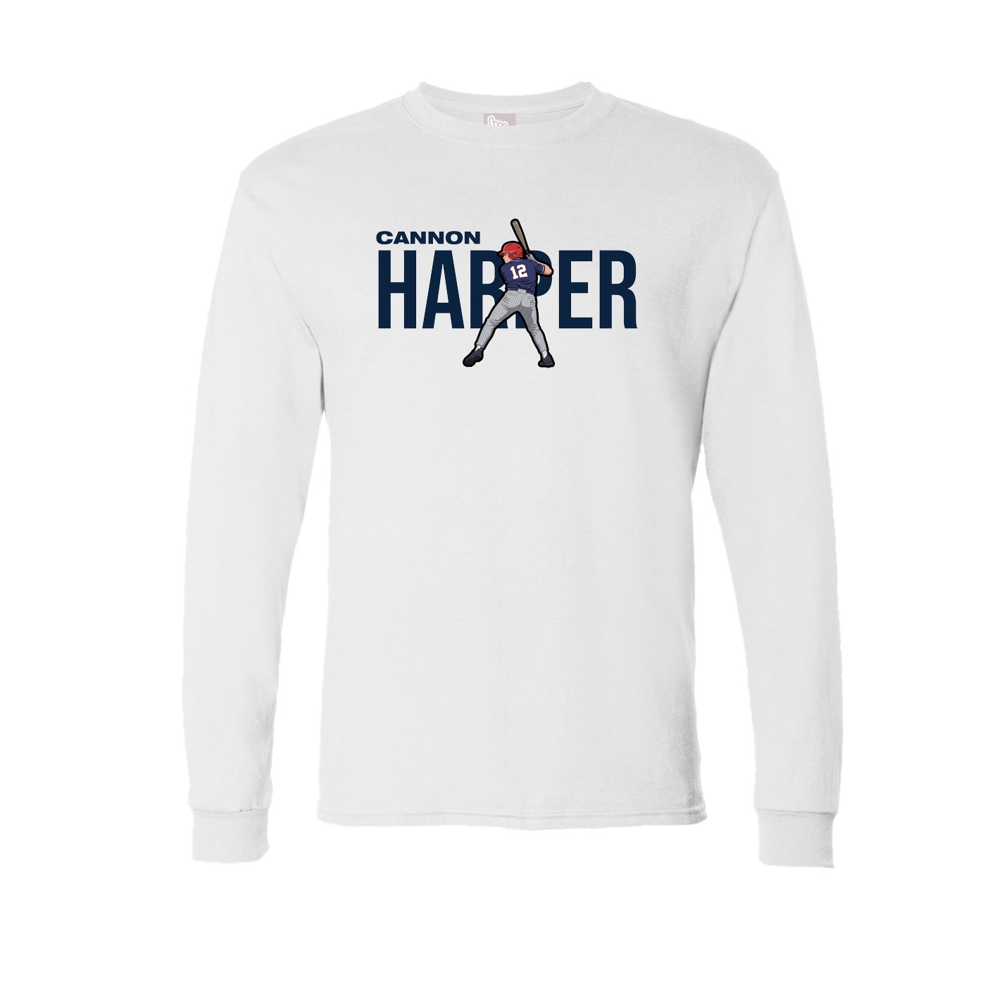 Long Sleeve Tee — Player Name in White