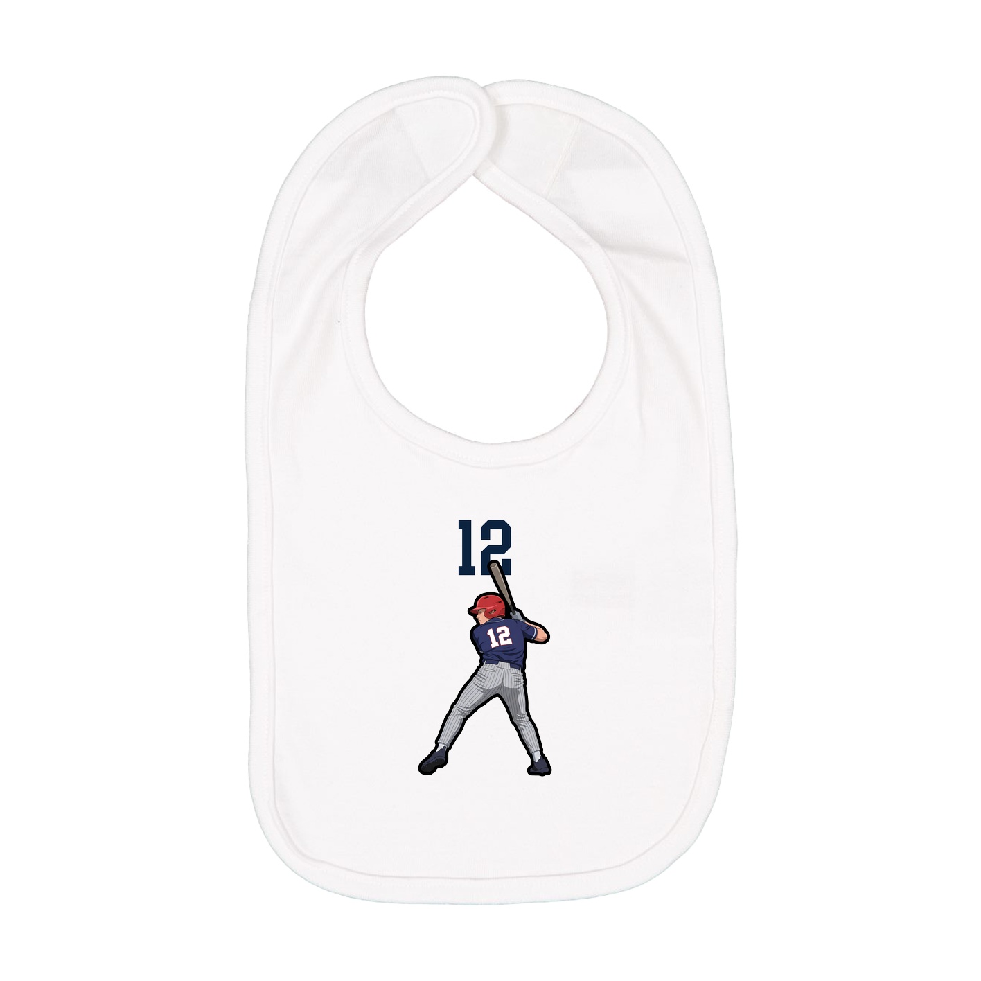 Infant Bib — Number Top in White