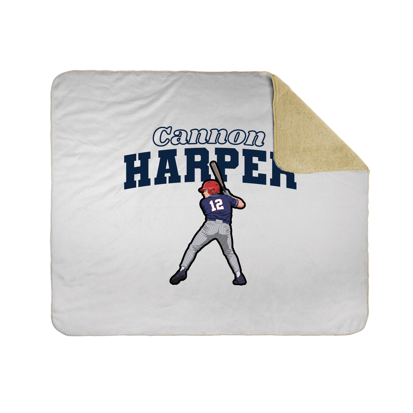 Throw Blanket — Name Arch in White