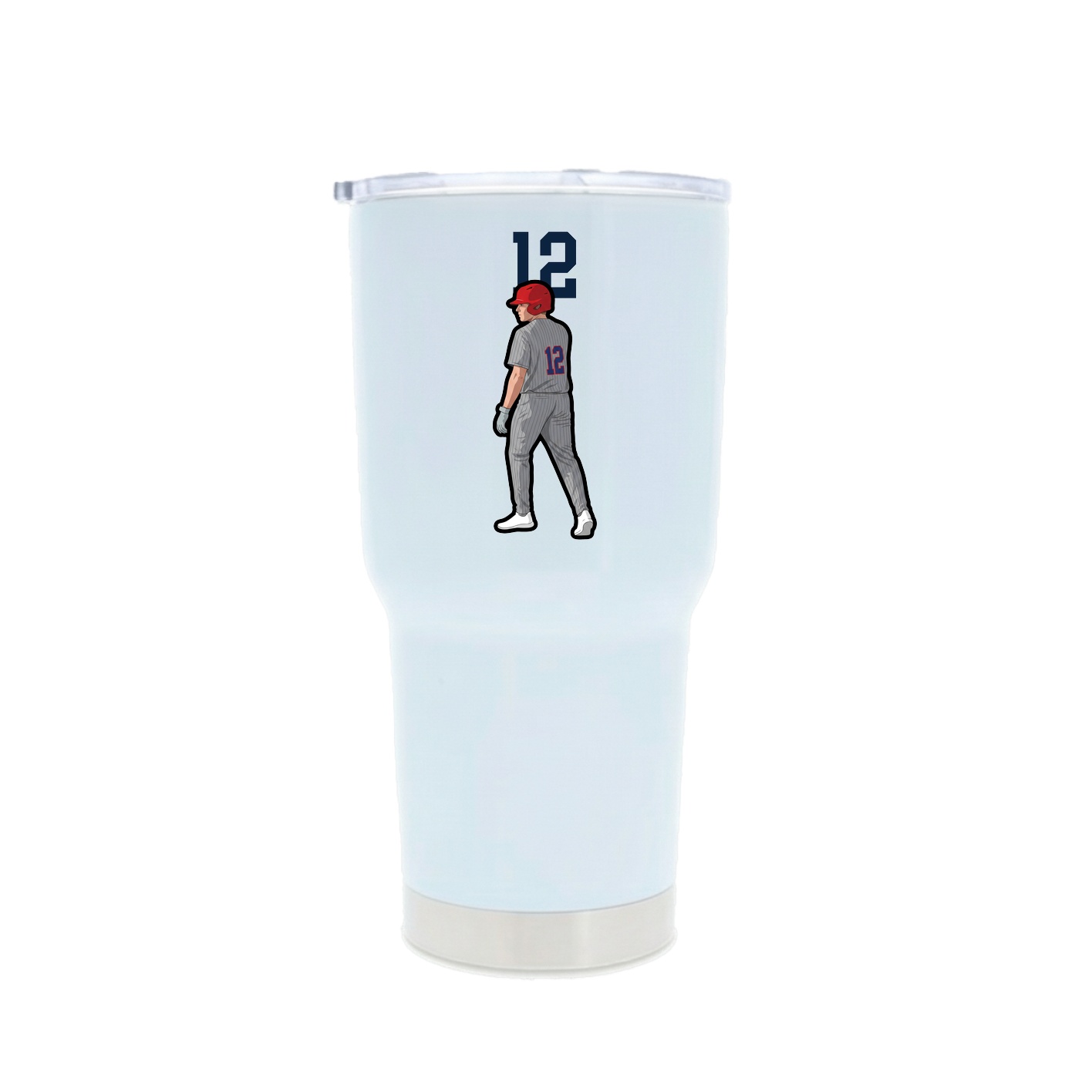 30oz Stainless Steel Tumbler — Number Top in White