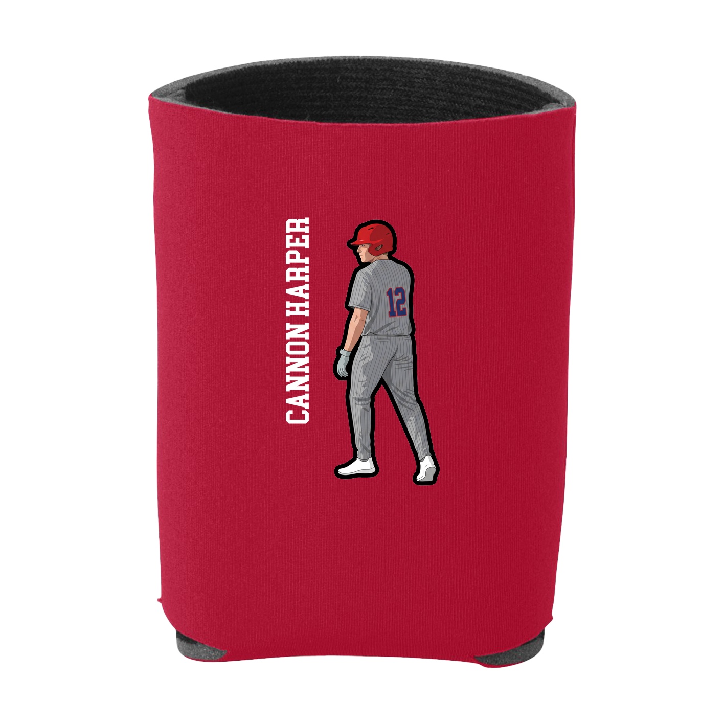 Can Holder — Name Vertical in Red