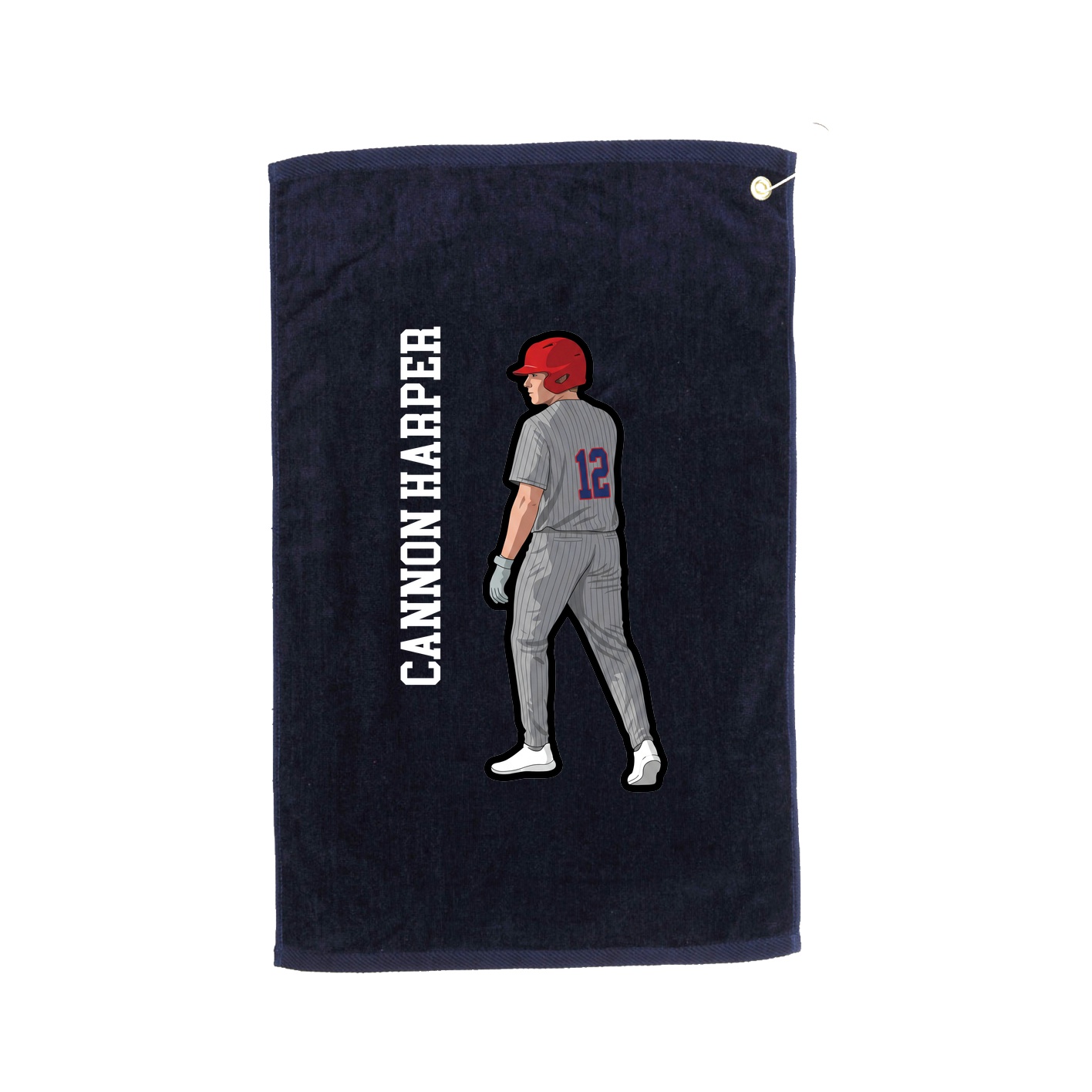 Golf Towel — Name Vertical in Navy
