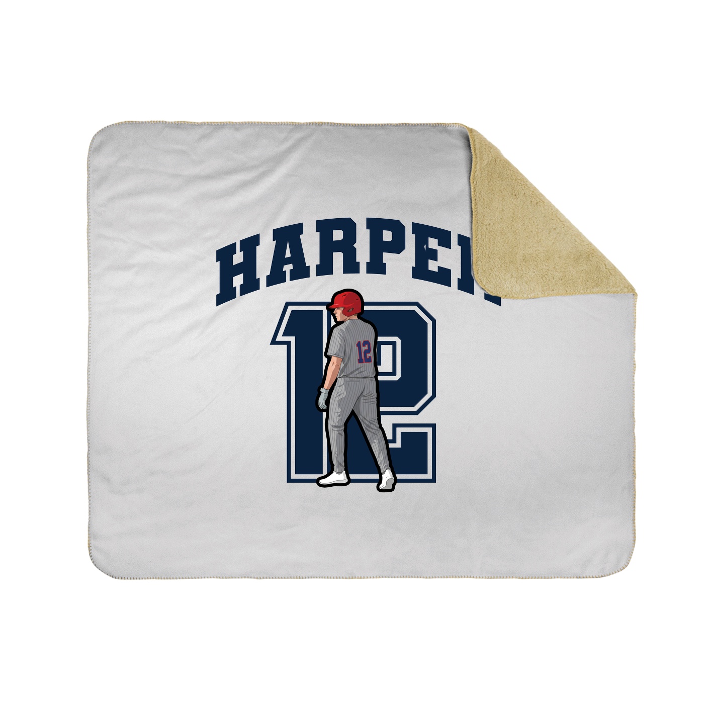 Throw Blanket — Number in White