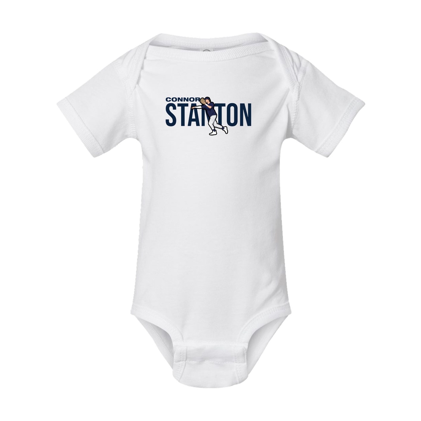 Baby Onesie — Player Name in White